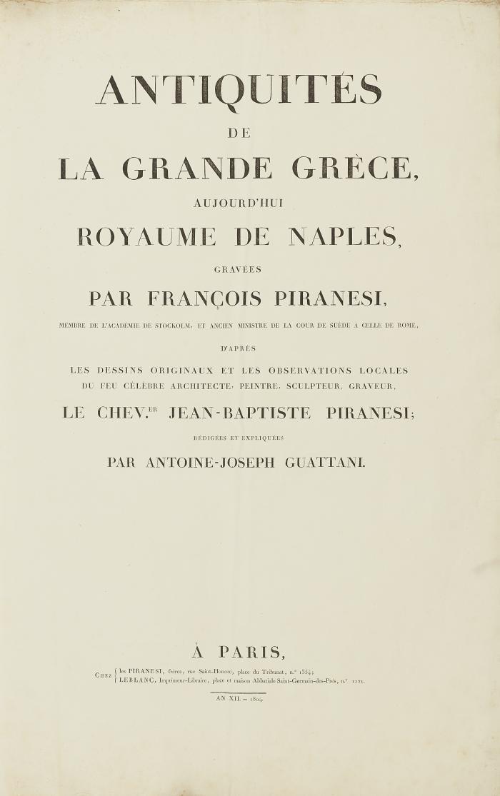 Antiquités de la grande Grèce. Bd. 1 (von 3).