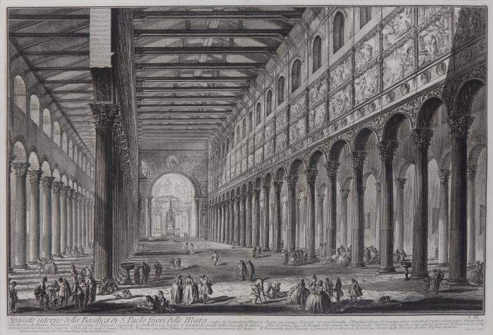 Spaccato Interna Della Basilica Di S. Paolo Fuori Delle Mura