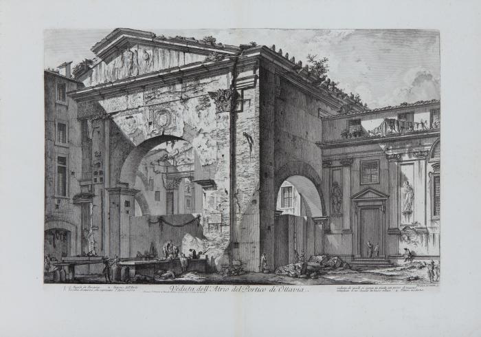 Veduta dell'Atrio del Portico di Ottavia (Eingangshalle Außenansicht)
