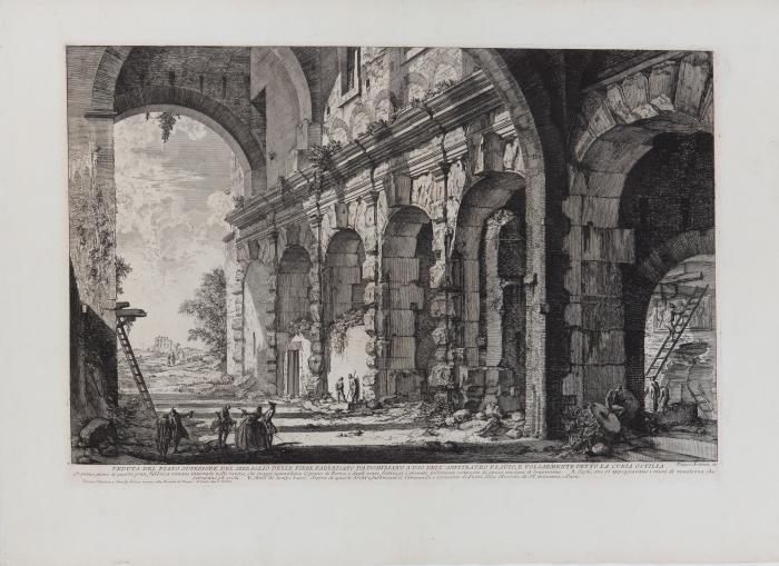 Veduta del piano superiore del serraglio delle fiere fabricato da Domiziano