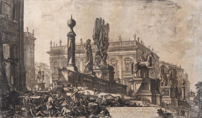 Zwei Blatt aus der Folge der Vedute di Roma