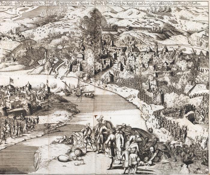 Ruhm-Belorberter Triumph-leuchtender und Glantz-erhöheter Kriegs-Helm dero Röm.Kaiserl. auch zu Hungarn und Böhmen Königl. Maj. ... und ... Bunds-Verwandten wider den Blutbesprengten Türckischen Tulband. Das ist: Warhafftiger historischer Grund-Bericht aller derer ... Kriegs-Actionen ... Nebst ... einem doppelten Anhange von der Halb-Insel Morea ... zum andernmal auffgelegt ... und mit Beschreibung weiteren Verlauffs itzigen Türcken-Kriegs ... vermehrt,. Mischaufl. Tl. 1-2 (v. 6) mit 2 Anhängen in 1 Bd. Nürnberg: J. C. Lochner 1687 und 1686.