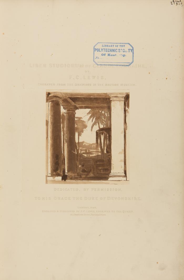 Liber studiorum of Claude Lorraine. Engraved from the drawings in the British Museum. 4 Tle. in 1 Bd.