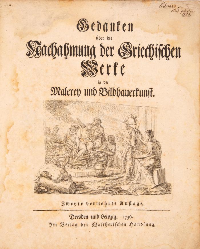 Gedanken über die Nachahmung der Griechischen Werke in der Malerey und Bildhauerkunst.