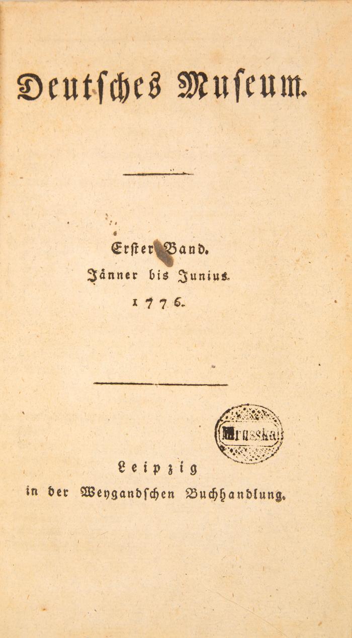 Deutsches Museum. (Hrsg. von C. Boie und C. K. W. von Dohm). Jahrgänge I-XIII in 13 Bden.
