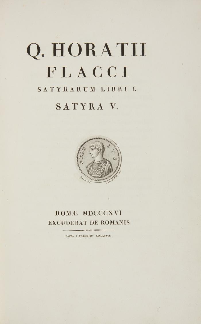 Satyrarum libri I. Satyra V. Rom: Selbstverlag der Herzogin von Devonshire („Excudebat de Romanis“) 1816.