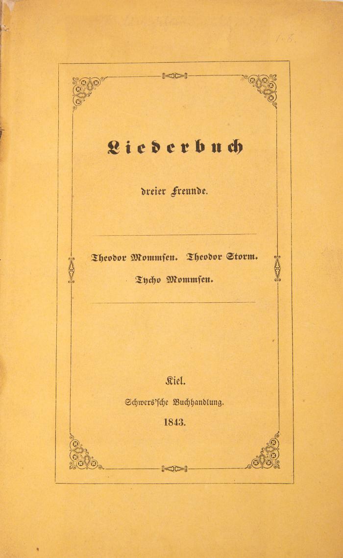 Liederbuch dreier Freunde.