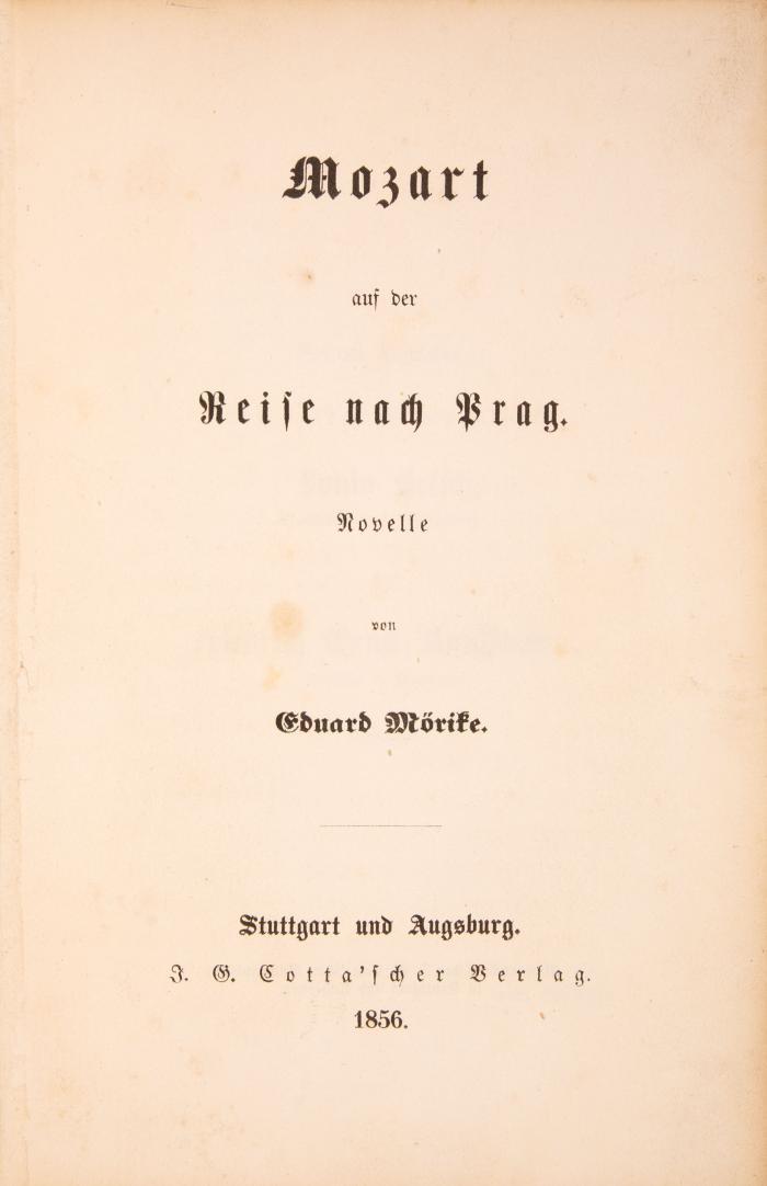 Mozart auf der Reise nach Prag. Novelle.