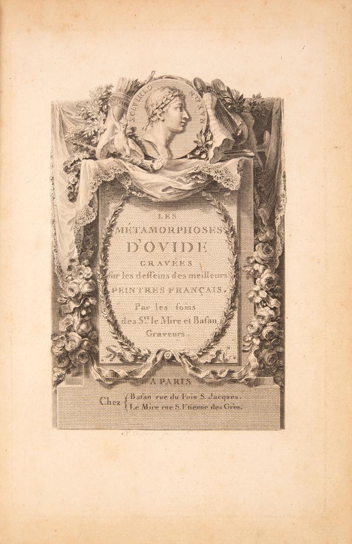 Les métamorphoses gravées sur les desseins des meilleurs peintres français par les soins des Srs. le Mire et Basan., graveurs.