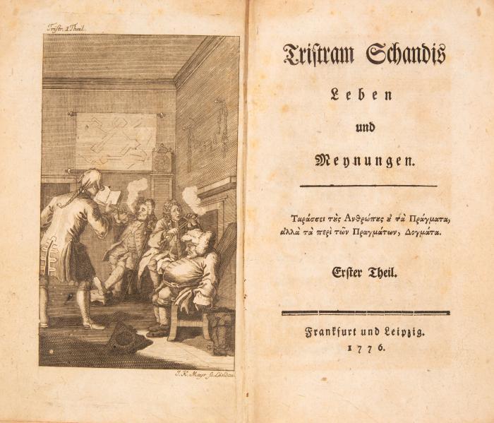 Tristram Schandis Leben und Meynungen.  (Übers. v. J. J. Bode). 9 Teile in 4 Bden.