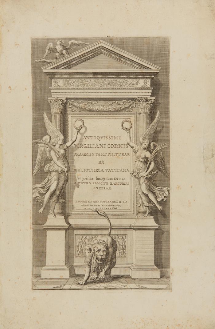 Antiquissimi Virgiliani Codicis fragmenta et picturae ex bibliotheca Vaticana. Ad priscas imaginum formas a Petro Sancte Bartholi incisae.