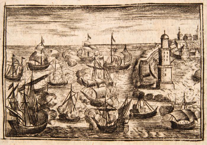 Des neueröf(f)neten historischen Bilder-Saals fünfter Theil ... vom Jahr 1658 biß 1700 unter Kaiser Leopold. / Achter Theil. Beschreibung der historiae universalis ... unter Carolo VI, von dem Baden-Rastadtischen Frieden an biß auf das Jahr 1723 vornemlich in Europa ... (Mischaufl.) 2 Bde. Nürnberg: Jacob Seitz / Joh. Leonh.  Buggel u. Joh. Andr. Seitz o. J. (1733?; Bd. V) und 1727 (Bd. VIII).