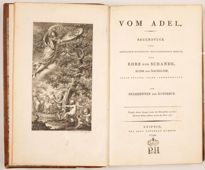 Vom Adel. Bruchstück eines grösseren historisch-philosophischen Werkes über Ehre und Schande, Ruhm und Nachruhm, aller Völker, aller Jahrhunderte.