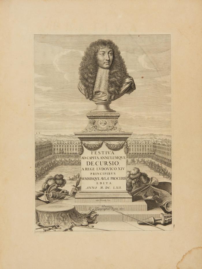 Festiva ad capita annulumque decursio, a rege Ludovico XIV. principibus, summisque aulae proceribus edita anno M.DC.LXII. Scripsit gallicè Carolus Perrault: latinè reddidit, & versibus heroïcis expressit Spiritus Fléchier.