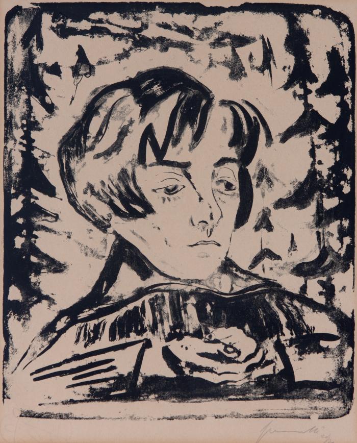 Lauschende (Sonia Gramatté, einen Vogel in den Händen)