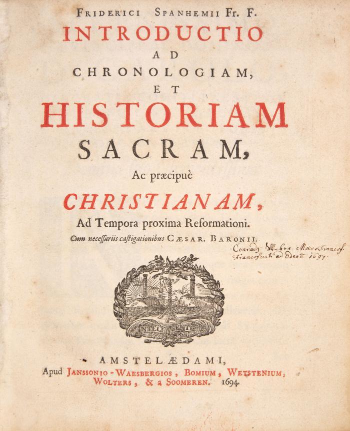 Introductio ad chronologiam et historiam sacram. 2 Bde. in 1 Bd.