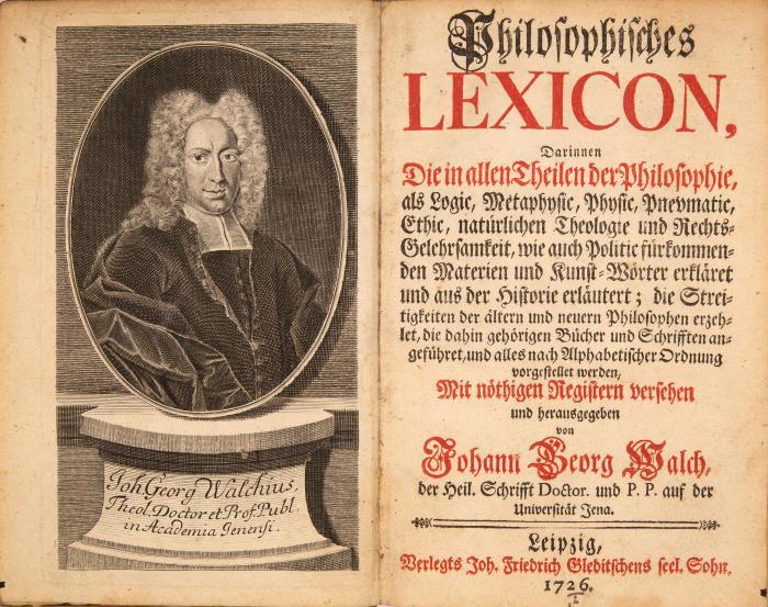 J. G. Walch, Philosophisches Lexicon. Leipzig 1726.