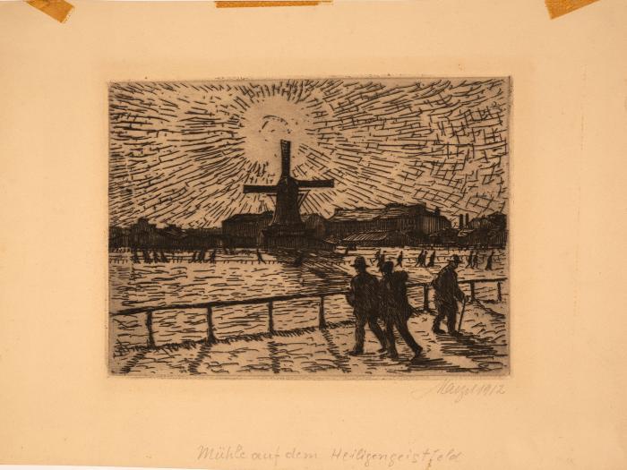 Mühle auf dem Heiliggeistfeld 1912 / Ohne Titel (Aus: Die Rote Erde, Heft 1) 1919