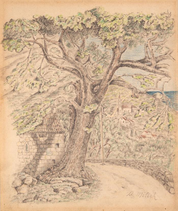 Ohne Titel (Landschaft mit großem Baum)