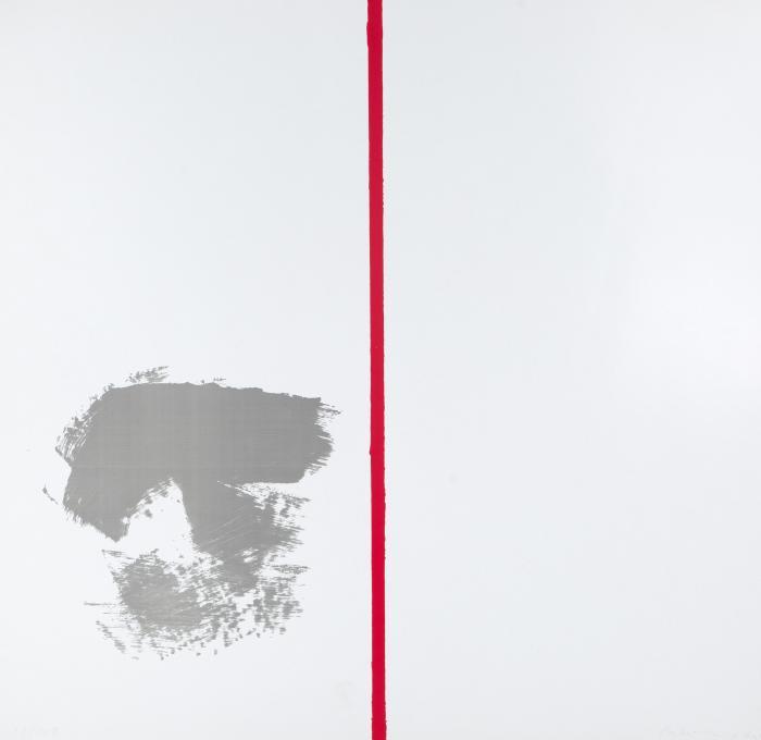 Ohne Titel (mit rotem Strich)