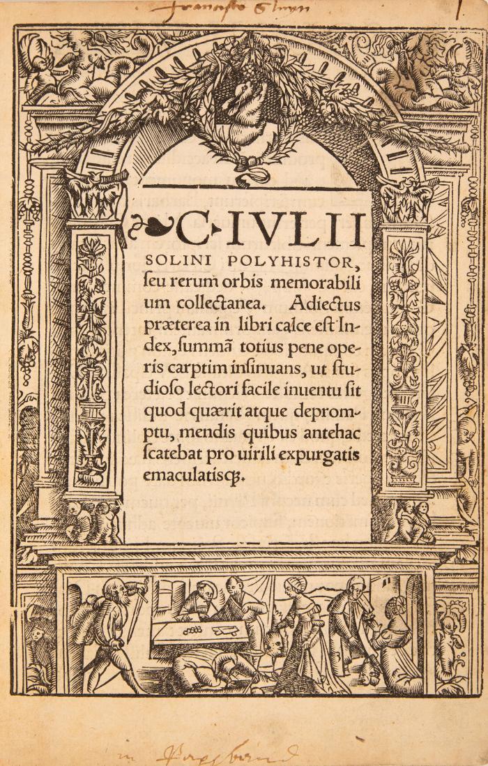 Seu rerum orbis memorabilium collectanea. Adiectus praeterea in libri calce est Index ... mendis quibus antehac scatebat pro uirili expurgatis emaculatis(que).