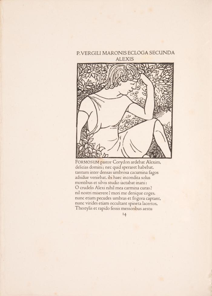 ARISTIDE MAILLOL
VERGIL (PUBLIUS VERGILIUS MARO): Les Églogues. Texte original et traduction nouvelle par Marc Lafargue. Bois dessinés et exécutés par Aristide Maillol. Weimar: Cranach Presse 1926. 32 x 24 cm. Mit 43 Holzschn.-Illustrationen von u. nach A. Maillol und 14 Initialen von Eric Gill, ornamentiert von Maillol.