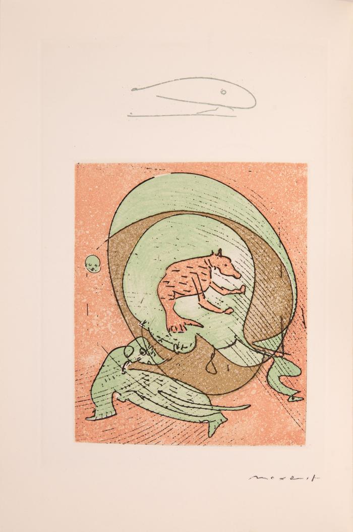 MAX ERNST
Le Musée de l'Homme suivi de La pêche au soleil levant. Paris: Galerie Alexandre Jolas 1965.