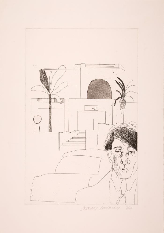 DAVID HOCKNEY
Fourteen poems by C. P. Cavafy, chosen and illustrated with twelve etchings by David Hockney, translated by Nikos Stangos and Stephen Spender.
