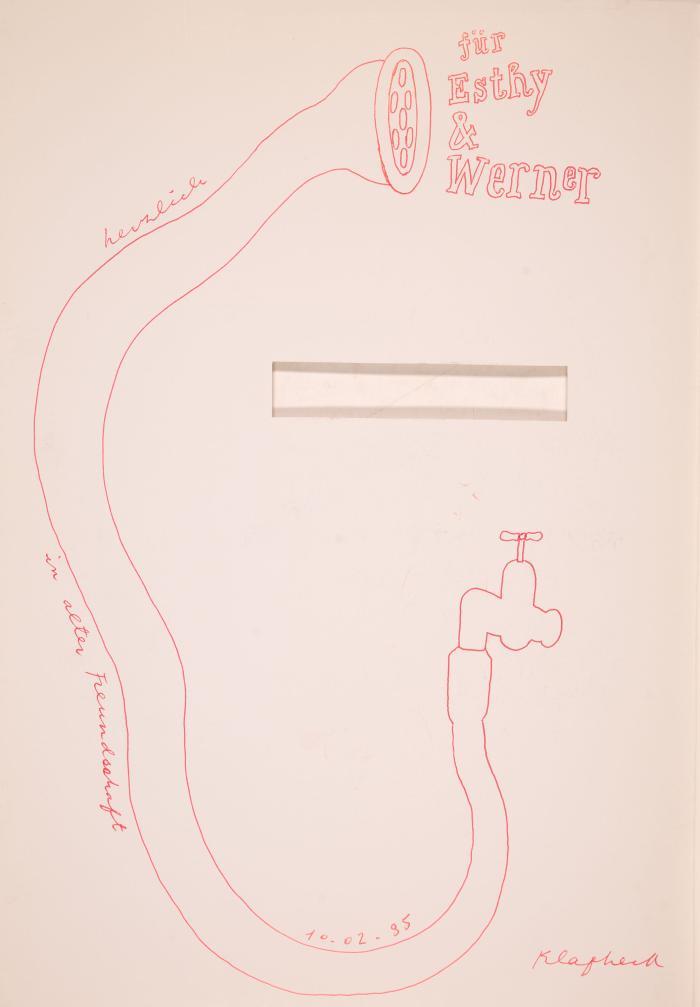 KONRAD KLAPHECK
Zwei Kataloge mit Widmungszeichnung: 1) José Pierre: Klapheck. Köln: M. DuMont Schauberg 1970. 23,9 x 19,8 cm. Mit zahlr. teils farbigen Abb. 100 SS. 1 Bl. Pp. /