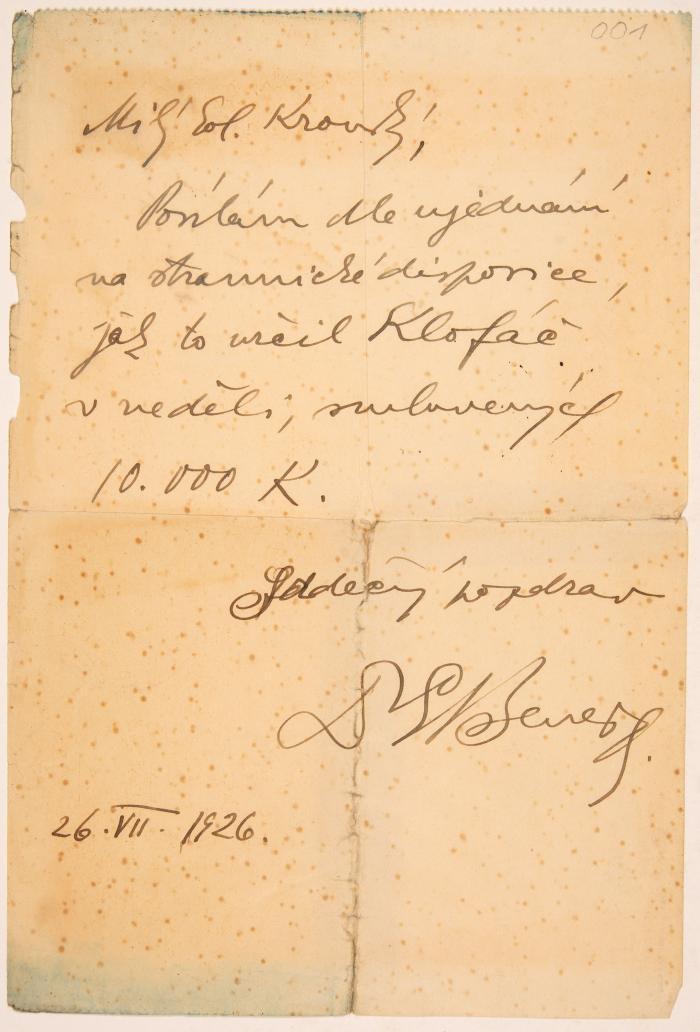 BENEŠ, EDVARD (1884 Kožlany - 1948 Sezimovo Ústí)