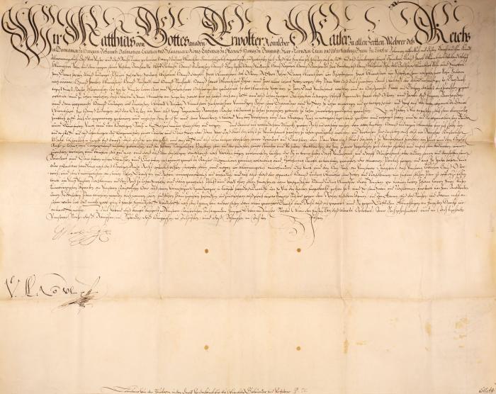 MATTHIAS, Kaiser des Heiligen Römischen Reiches und Erzherzog von Österreich (1557 Wien - 1619 ebd.)