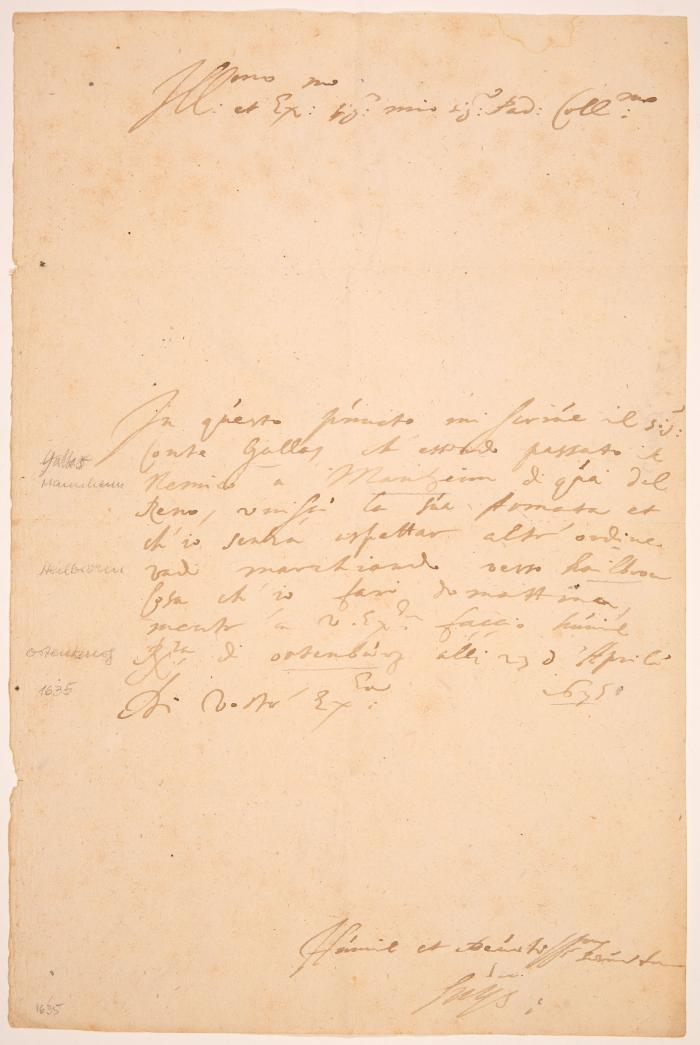E. v. Suys. Eigenh. Brief mit U. 1635.