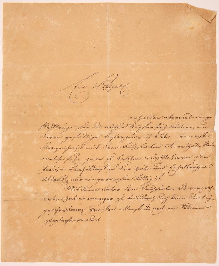 J. W. v. Goethe. Brief mit eigenh. U. Weimar, 19.IV.1821.