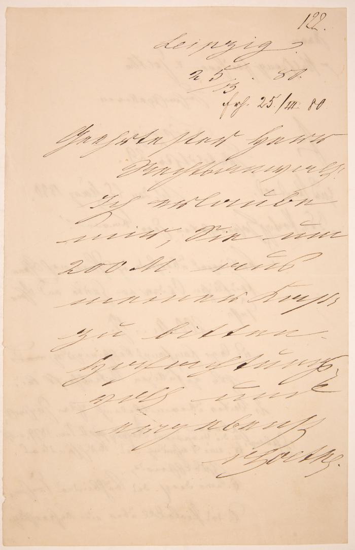 W. M. v. Goethe. Eigenh. Brief mit U. Leipzig, 25.III.1880.