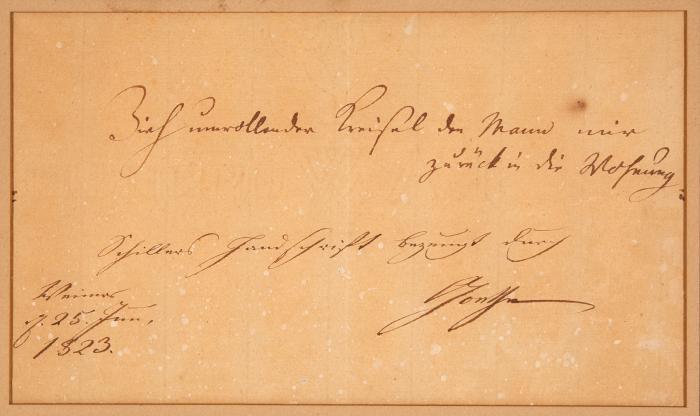 SCHILLER, FRIEDRICH VON (1759 Marbach am Neckar - 1805 Weimar) 
GOETHE, JOHANN WOLFGANG VON ( 1749 Frankfurt am Main - 1832 Weimar)