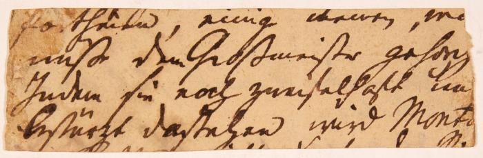 F. v. Schiller. Ausschnitt mit 6 eigenh. Zeilen (Fragment). O. O. u. D.