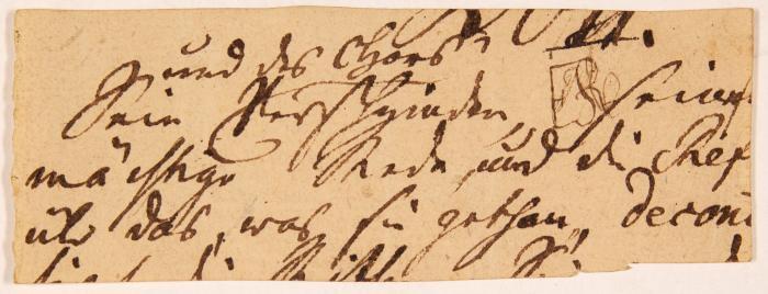 F. v. Schiller. Ausschnitt mit 4 eigenh. Zeilen (Fragment). O. O. u. D.