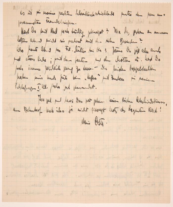 O. Hahn. Eigenh. Brief mit U. O. O., 31.V.1918.