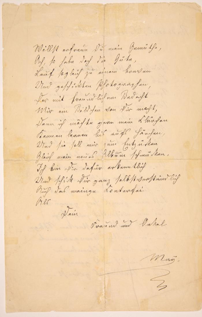 K. May. Eigenh. Gedichtmanuskript mit U. Radebeul-Dresden, 18.XII.1897.