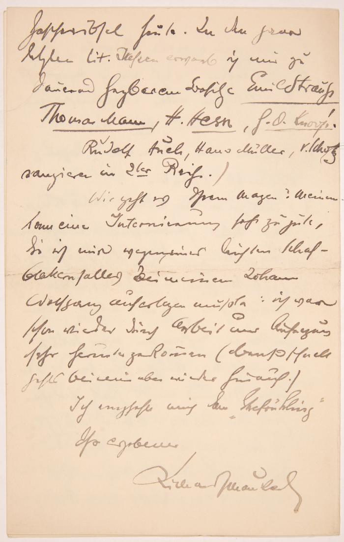 R. Schaukal. Eigenh. Brief mit U. Wien, 19.XI.1903. - Literarischer Brief an H. Salus.
