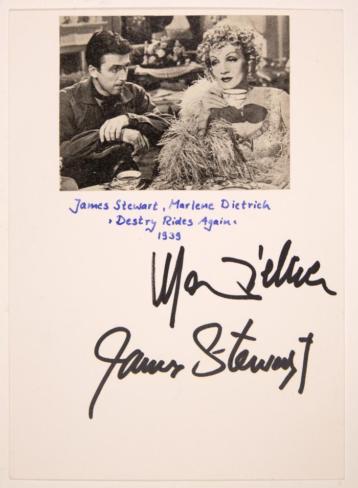 STEWART, JAMES (1908 Indiana - 1997 Beverly Hills)
DIETRICH, MARLENE (1901 Berlin - 1992 Paris)