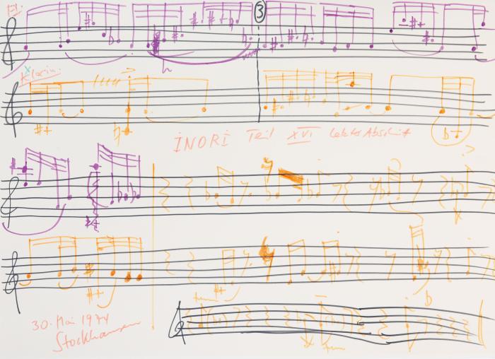 K. Stockhausen, INORI Teil XVI, letzter Abschnitt. Manuskript. 30. 5. 1974.