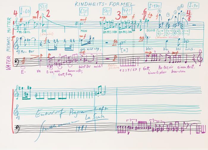 K. Stockhausen, Kindheits-Formel. Manuskript. O.O. 1981.