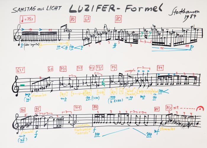 K. Stockhausen, Samstag aus Licht. Luzifer-Formel. o.O. 1984.