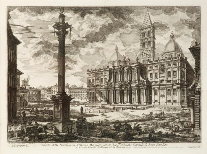 Veduta della Basilica di Sta. Maria Maggiore con le due Fabbriche laterali di detta Basilica