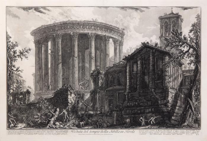 Veduta del tempio della Sibilla in Tivoli