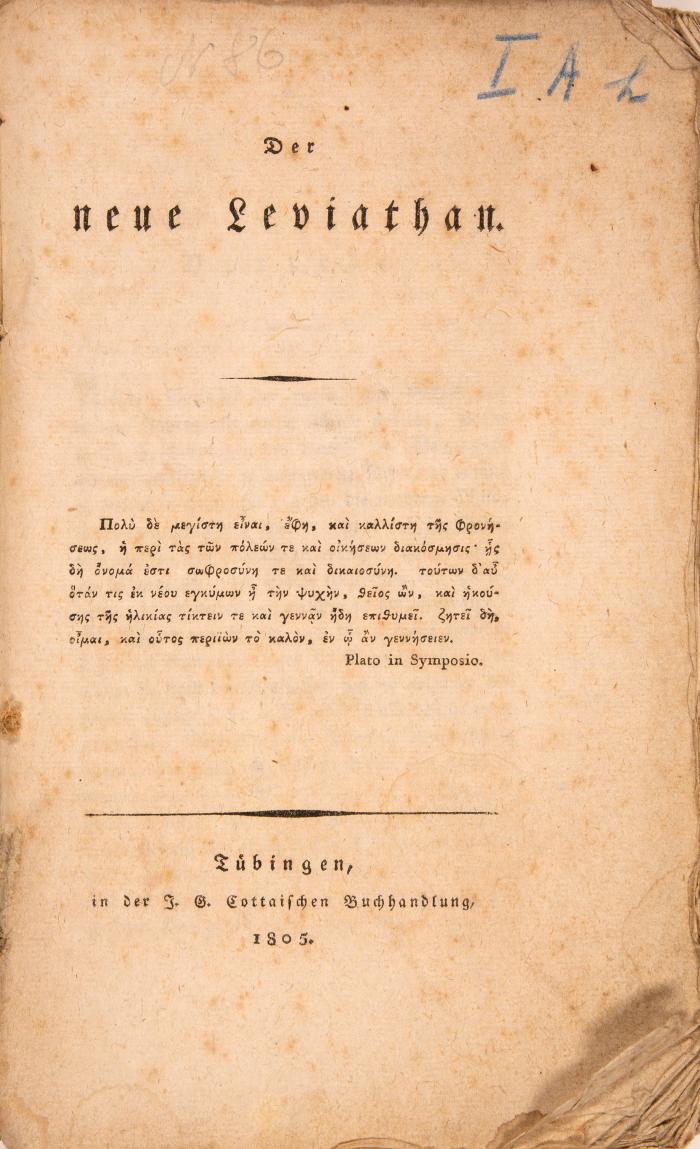 (Buchholz, Paul Ferdinand Friedrich): Der neue Leviathan.