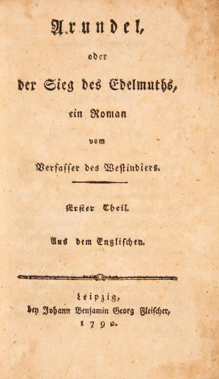 R. Cumberland, Arundel, oder der Sieg des Edelmuths. 2 Bde. Leipzig 1790-91.