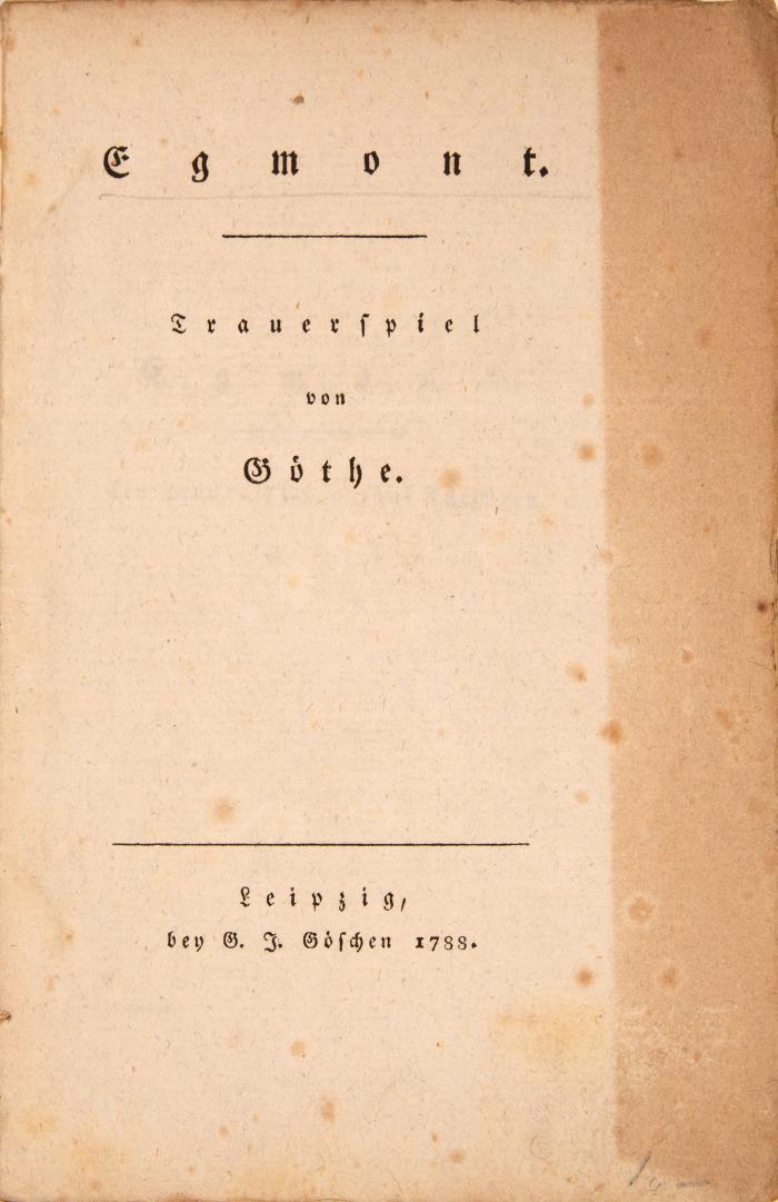 Egmont. Trauerspiel.