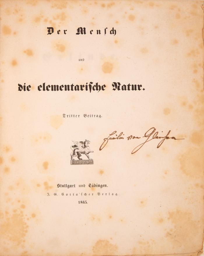 W. M. von Goethe, Der Mensch und die elementarische Natur. Stuttgart und Tübingen 1845.